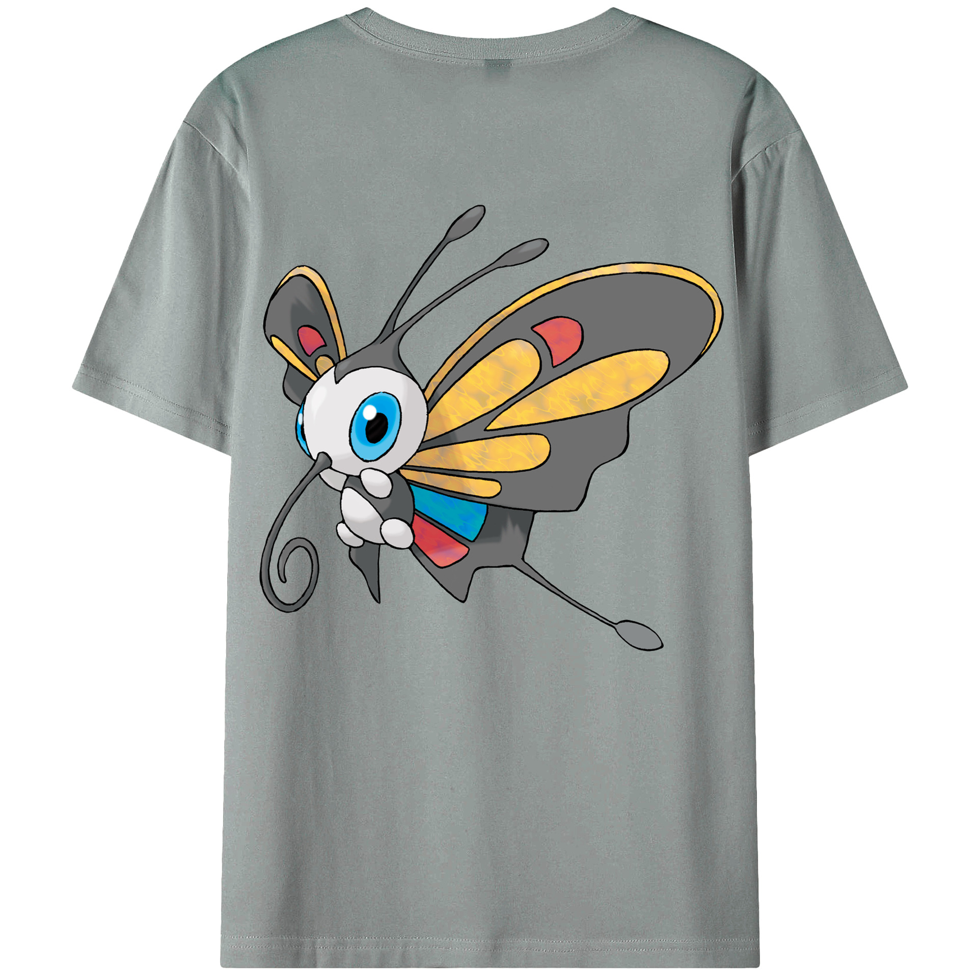 （画像用） ポケットモンスター Pokémon 綿100％ メンズ半袖Tシャツ（バックプリント） 通気性